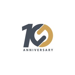 10 Year Anniversary Vector Template Design Illustration