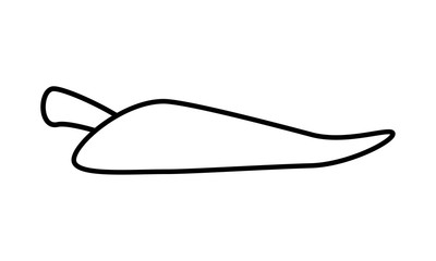 Hot chilli isolated in black and white