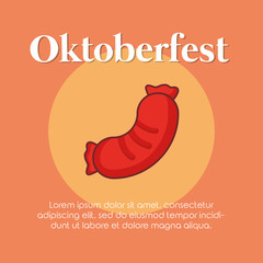 oktoberfest label with sausage