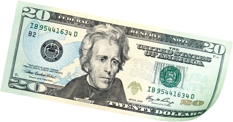 20 Dollars Bill - Isolated