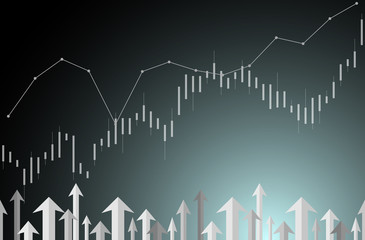 矢印　上昇　グラフ背景