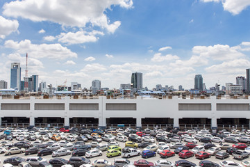 Many cars in the parking lot © chalongrat