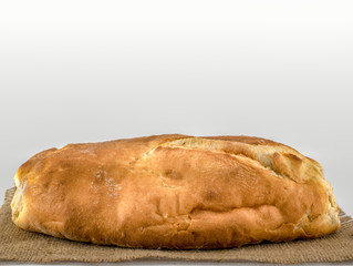 Ciabatta bread side view with copy space