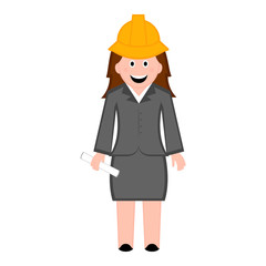 Isolated female engineer icon