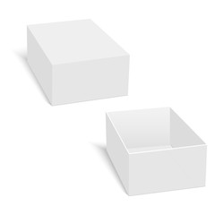 Blank of opened cardboard box packing for gift. Vector