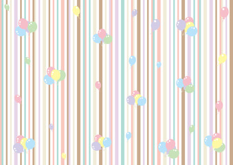 葉フレーム パステルカラーストライプ背景 Wall Mural Kid A 葉フレーム パステルカラーストライプ背景 Wall Mural Kid A