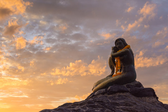 Songkhla Golden Mermaid Statue