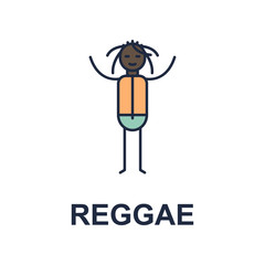 reggae musician icon. Element of music style icon for mobile concept and web apps. Colored reggae music style icon can be used for web and mobile