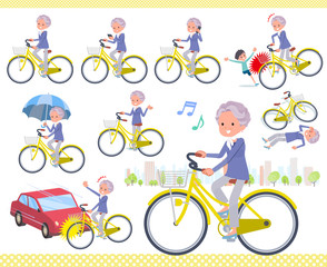 flat type blue one piece old women_city cycle