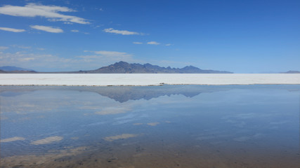 Perfect reflection in Bonneville salt flats