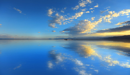 Cloud reflection on Bonneville Salt flats