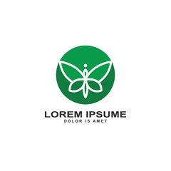 Abstract butterfly logo template vector illustration