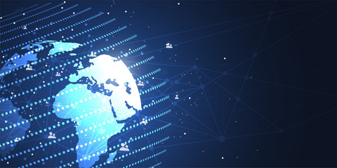 Global network connection. World map point and line composition concept of global business. Vector Illustration