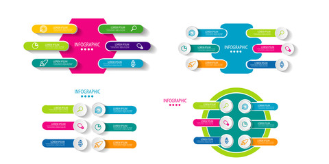 Modern eye catching chart data timeline infographic element template vector