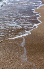 Closeup of Wave of the Sea on a Beach