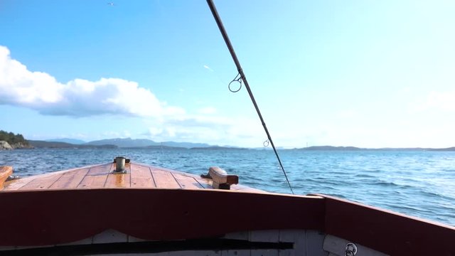 Fishing  in west coast of Norway in wooden boat