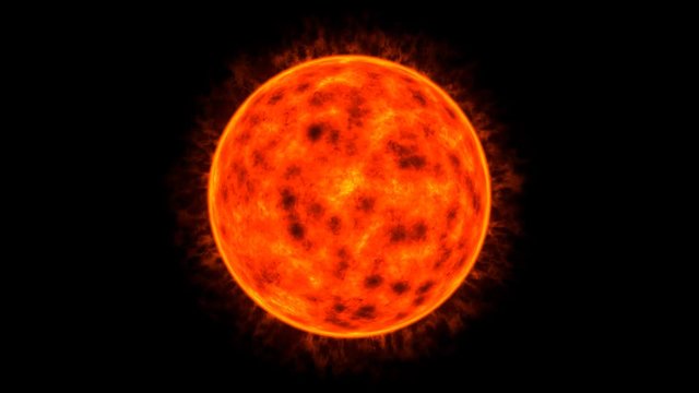 Red Dwarf Star Sun Space View, 3d Animation