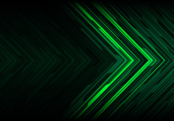 Abstract green light black line arrow polygon futuristic direction design modern technology background vector illustration.
