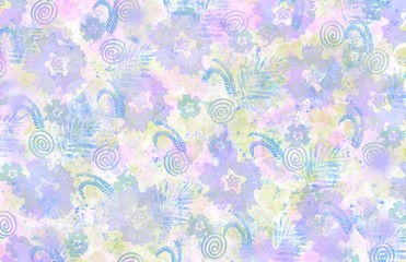  abstract beautiful soft colored floral pattern overall background with frame border