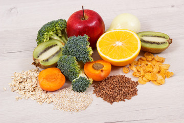 Healthy food as source vitamin PP and B3, dietary fiber and natural minerals