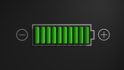 Battery. Battery charge. Illustration of the battery charge.