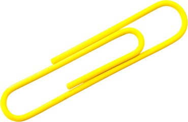 Yellow Paper Clip - Isolated