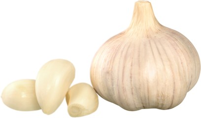 Bulb of Garlic Divided on Cloves - Isolated