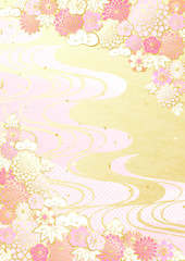 和花　流水　背景