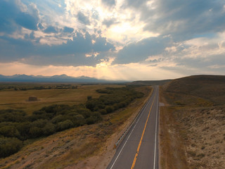 Fall road through Montana 