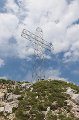 huge cross on top of mountains