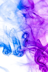 Colored smoke on white background