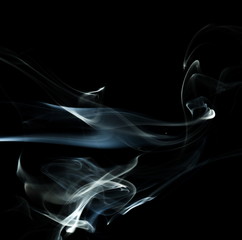 Smoke on black background