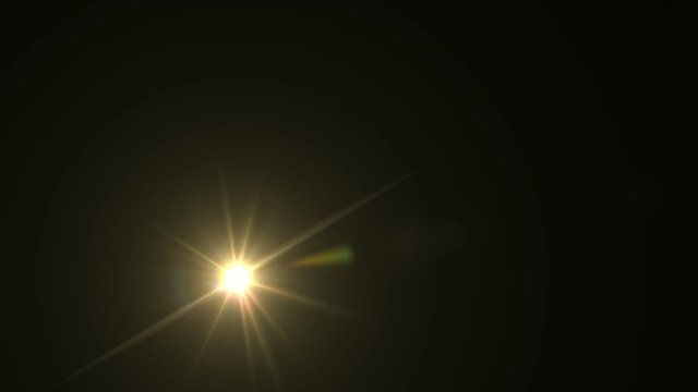 Lens flare light over black background. easy to add overlay or screen filter over video.Abstract sunrise light with space

