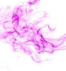 Purple smoke on white background