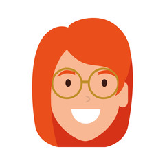 beautiful woman with glasses head character