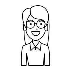 beautiful woman with glasses character