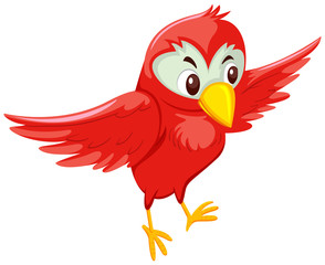 Cute red flying bird