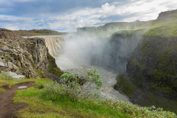 Dettifoss Waterfall and canyon, North Iceland