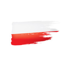 Poland flag, vector illustration on a white background