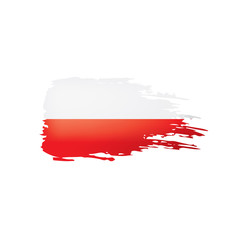 Poland flag, vector illustration on a white background