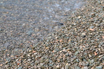 Water on stones beach
