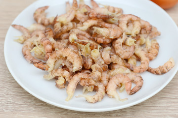 north sea crabs in the bowl on wood