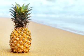 pineapple on golden sand
