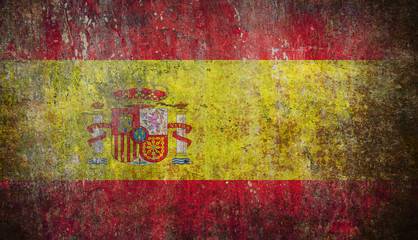 Old grunge Spain flag