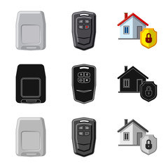 Vector illustration of office and house logo. Set of office and system stock symbol for web.