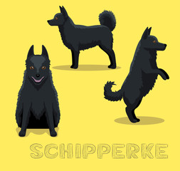 Dog Schipperke Cartoon Vector Illustration