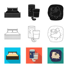 Isolated object of dreams and night sign. Set of dreams and bedroom vector icon for stock.