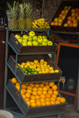 fruit boxes on the store counter