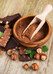 Chocolate and cocoa powder