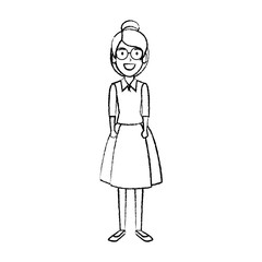 beautiful woman with glasses character
